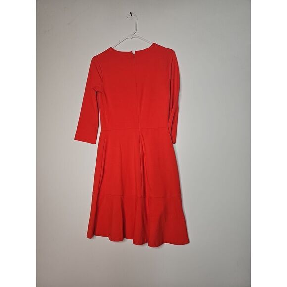 Banana Republic Womens Red Ponter Dress Size 2 Fit Flare - Picture 7 of 7